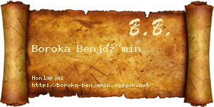 Boroka Benjámin névjegykártya
